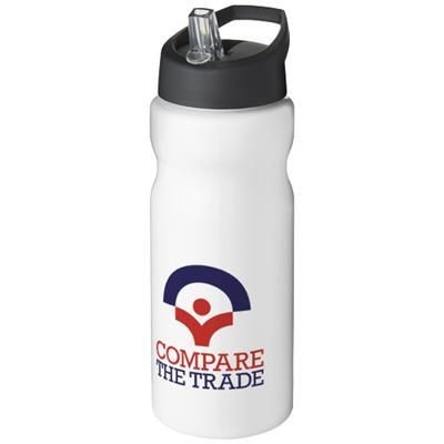 Branded Promotional H2O BASE¬Æ 650 ML SPOUT LID SPORTS BOTTLE in White Solid-black Solid Sports Drink Bottle From Concept Incentives.