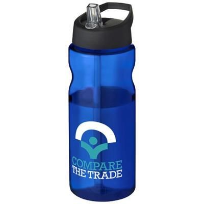 Branded Promotional H2O BASE 650 ML SPOUT LID SPORTS BOTTLE in Blue-black Solid Sports Drink Bottle From Concept Incentives.