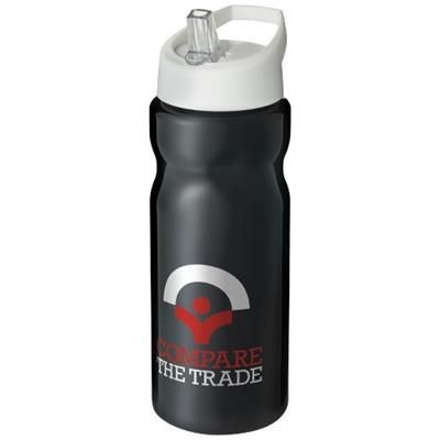 Branded Promotional H2O BASE¬Æ 650 ML SPOUT LID SPORTS BOTTLE in Black Solid-white Solid Sports Drink Bottle From Concept Incentives.