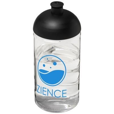 Branded Promotional H2O BOP¬Æ 500 ML DOME LID BOTTLE in Transparent-black Solid Sports Drink Bottle From Concept Incentives.