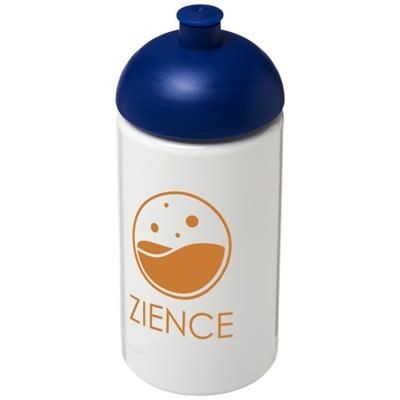 Branded Promotional H2O BOP¬Æ 500 ML DOME LID BOTTLE in White Solid-blue Sports Drink Bottle From Concept Incentives.