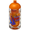 Branded Promotional H2O BOP 500 ML DOME LID SPORTS BOTTLE & INFUSER in Transparent-orange Sports Drink Bottle From Concept Incentives.