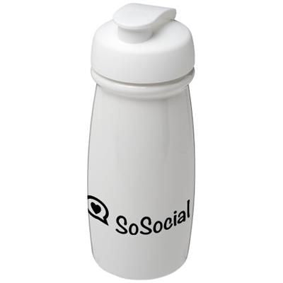 Branded Promotional H2O PULSE 600 ML FLIP LID SPORTS BOTTLE in White Solid Sports Drink Bottle From Concept Incentives.
