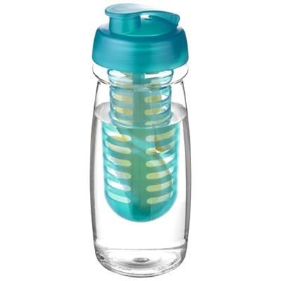 Branded Promotional H2O PULSE 600 ML FLIP LID SPORTS BOTTLE & INFUSER in Transparent-aqua Blue  From Concept Incentives.