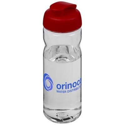 Branded Promotional H2O BASE TRITAN 650 ML FLIP LID SPORTS BOTTLE in Transparent-red Sports Drink Bottle From Concept Incentives.