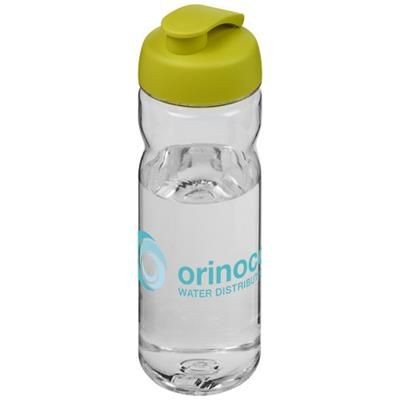 Branded Promotional H2O BASE TRITAN 650 ML FLIP LID SPORTS BOTTLE in Transparent-lime Sports Drink Bottle From Concept Incentives.