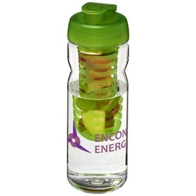 Branded Promotional H2O BASE TRITAN 650 ML FLIP LID BOTTLE & INFUSER in Transparent-lime Sports Drink Bottle From Concept Incentives.