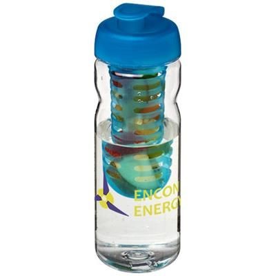 Branded Promotional H2O BASE TRITAN 650 ML FLIP LID BOTTLE & INFUSER in Transparent-aqua Blue Sports Drink Bottle From Concept Incentives.