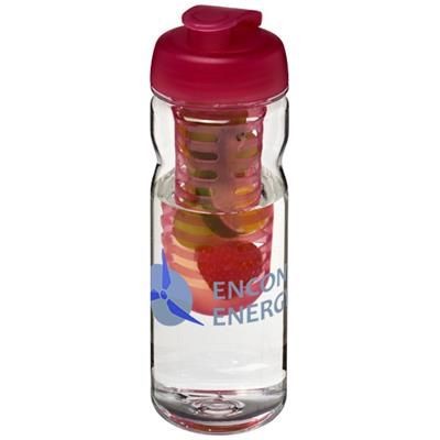 Branded Promotional H2O BASE TRITAN 650 ML FLIP LID BOTTLE & INFUSER in Transparent-pink Sports Drink Bottle From Concept Incentives.