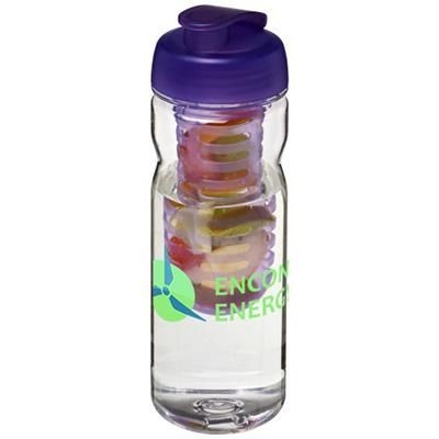 Branded Promotional H2O BASE TRITAN 650 ML FLIP LID BOTTLE & INFUSER in Transparent-purple Sports Drink Bottle From Concept Incentives.