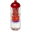 Branded Promotional H2O BASE TRITAN 650 ML DOME LID BOTTLE & INFUSER in Transparent-red Sports Drink Bottle From Concept Incentives.