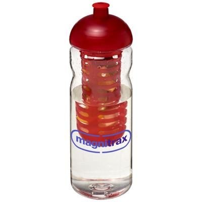 Branded Promotional H2O BASE TRITAN 650 ML DOME LID BOTTLE & INFUSER in Transparent-red Sports Drink Bottle From Concept Incentives.