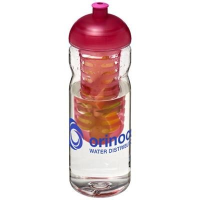 Branded Promotional H2O BASE TRITAN 650 ML DOME LID BOTTLE & INFUSER in Transparent-pink Sports Drink Bottle From Concept Incentives.