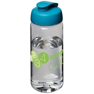 Branded Promotional H2O OCTAVE TRITAN 600 ML FLIP LID SPORTS BOTTLE in Transparent-aqua Blue Sports Drink Bottle From Concept Incentives.