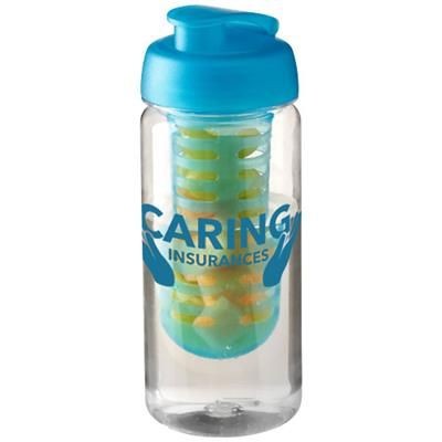 Branded Promotional H2O OCTAVE TRITAN 600 ML FLIP LID BOTTLE & INFUSER in Transparent-aqua Blue Sports Drink Bottle From Concept Incentives.