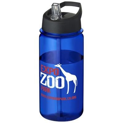 Branded Promotional H2O OCTAVE TRITAN 600 ML SPOUT LID SPORTS BOTTLE in Blue-black Solid Sports Drink Bottle From Concept Incentives.