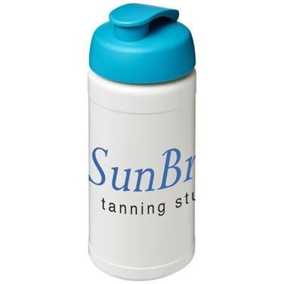 Branded Promotional BASELINE¬Æ PLUS 500 ML FLIP LID SPORTS BOTTLE in White Solid-aqua Sports Drink Bottle From Concept Incentives.