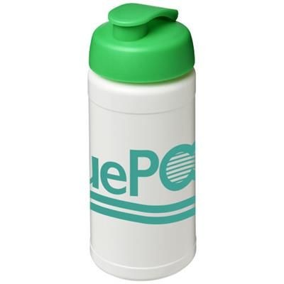 Branded Promotional BASELINE¬Æ PLUS 500 ML FLIP LID SPORTS BOTTLE in White Solid-green Sports Drink Bottle From Concept Incentives.