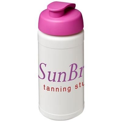 Branded Promotional BASELINE¬Æ PLUS 500 ML FLIP LID SPORTS BOTTLE in White Solid-pink Sports Drink Bottle From Concept Incentives.