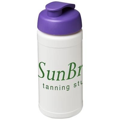 Branded Promotional BASELINE¬Æ PLUS 500 ML FLIP LID SPORTS BOTTLE in White Solid-purple Sports Drink Bottle From Concept Incentives.