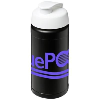 Branded Promotional BASELINE¬Æ PLUS 500 ML FLIP LID SPORTS BOTTLE in Black Solid-white Solid Sports Drink Bottle From Concept Incentives.