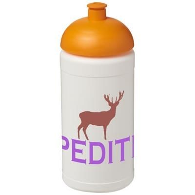 Branded Promotional BASELINE¬Æ PLUS 500 ML DOME LID SPORTS BOTTLE in White Solid-orange Sports Drink Bottle From Concept Incentives.