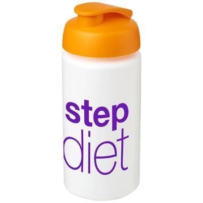 Branded Promotional BASELINE¬Æ PLUS GRIP 500 ML FLIP LID SPORTS BOTTLE in White Solid-orange Sports Drink Bottle From Concept Incentives.