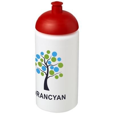Branded Promotional BASELINE¬Æ PLUS GRIP 500 ML DOME LID SPORTS BOTTLE in White Solid-red Sports Drink Bottle From Concept Incentives.