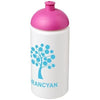 Branded Promotional BASELINE¬Æ PLUS GRIP 500 ML DOME LID SPORTS BOTTLE in White Solid-pink Sports Drink Bottle From Concept Incentives.