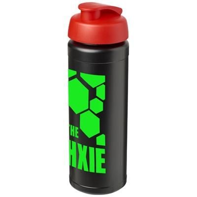 Branded Promotional BASELINE¬Æ PLUS GRIP 750 ML FLIP LID SPORTS BOTTLE in Black Solid-red Sports Drink Bottle From Concept Incentives.