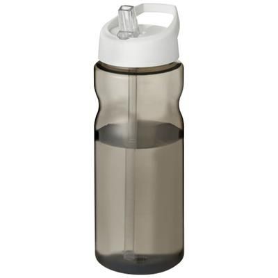 Branded Promotional H2O ECO 650 ML SPOUT LID SPORTS BOTTLE in Heather Charcoal-white Solid Sports Drink Bottle From Concept Incentives.