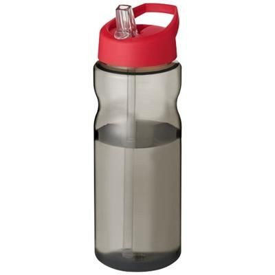 Branded Promotional H2O ECO 650 ML SPOUT LID SPORTS BOTTLE in Heather Charcoal-white Solid Sports Drink Bottle From Concept Incentives.