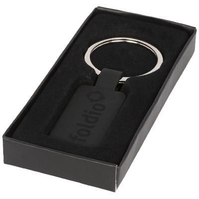 Branded Promotional TOKYO METAL KEYRING CHAIN in Black Solid Keyring From Concept Incentives.