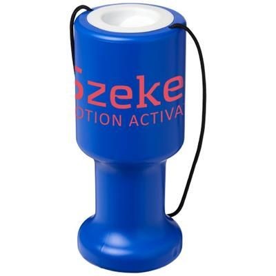 Branded Promotional ASRA HAND HELD PLASTIC CHARITY CONTAINER in Blue Money Box From Concept Incentives.