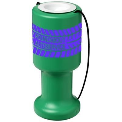 Branded Promotional ASRA HAND HELD PLASTIC CHARITY CONTAINER in Green Money Box From Concept Incentives.