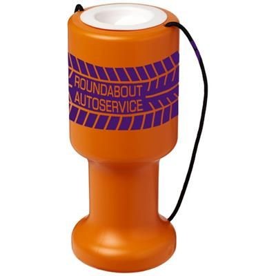 Branded Promotional ASRA HAND HELD PLASTIC CHARITY CONTAINER in Orange Money Box From Concept Incentives.