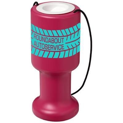 Branded Promotional ASRA HAND HELD PLASTIC CHARITY CONTAINER in Pink Money Box From Concept Incentives.