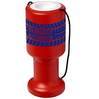 Branded Promotional ASRA HAND HELD PLASTIC CHARITY CONTAINER in Red Money Box From Concept Incentives.