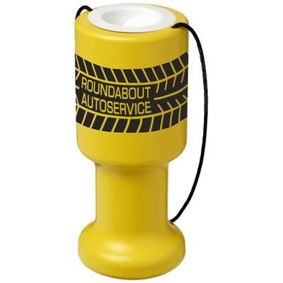 Branded Promotional ASRA HAND HELD PLASTIC CHARITY CONTAINER in Yellow Money Box From Concept Incentives.