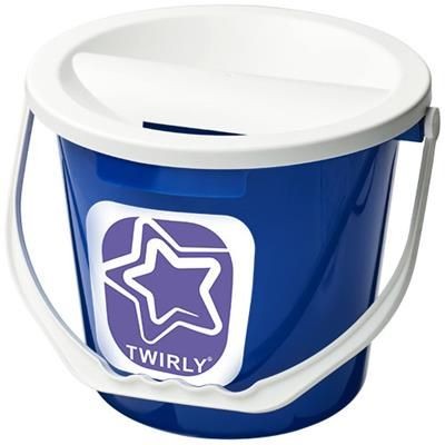 Branded Promotional UDAR CHARITY COLLECTION BUCKET in Blue Money Box From Concept Incentives.