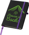 Branded Promotional NOIR A6 NOTE BOOK in Black and Purple Jotter From Concept Incentives.