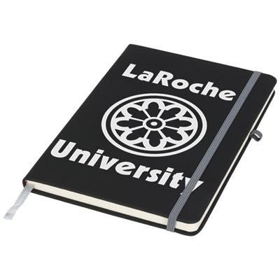 Branded Promotional NOIR MEDIUM NOTE BOOK in Black and Grey Jotter From Concept Incentives.