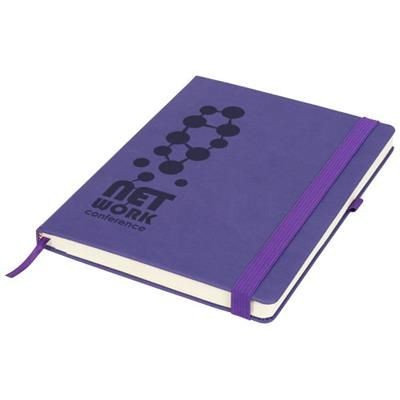 Branded Promotional RIVISTA LARGE NOTE BOOK in Purple Jotter From Concept Incentives.