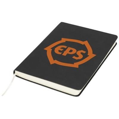 Branded Promotional LIBERTY SOFT-FEEL NOTE BOOK in Black Jotter From Concept Incentives.