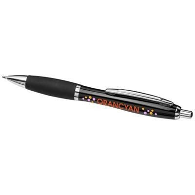 Branded Promotional METAL CURVY BALL PEN-BK in Black Solid Pen From Concept Incentives.