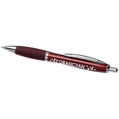 Branded Promotional METAL CURVY BALL PEN-RD in Red Pen From Concept Incentives.