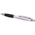 Branded Promotional CURVY BALL PEN with Metal Barrel in White Solid-black Solid Pen From Concept Incentives.