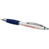 Branded Promotional CURVY BALL PEN with Metal Barrel in White Solid-royal Blue Pen From Concept Incentives.