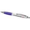 Branded Promotional CURVY BALL PEN with Metal Barrel in White Solid-purple Pen From Concept Incentives.