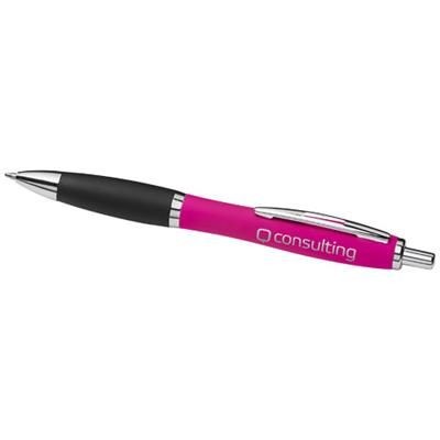 Branded Promotional CURVY SOFT FEEL BP-PK in Pink Pen From Concept Incentives.